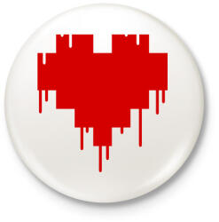 printfashion Pixel love - Kitűző, hűtőmágnes - Fehér (3078168)