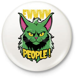 printfashion Grincs macska - Kitűző, hűtőmágnes - Fehér (16067973)