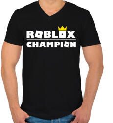 printfashion Roblox Champion - Férfi V-nyakú póló - Fekete (2849830)