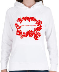 printfashion Szelíd szitkok - rosseb egye meg - Női kapucnis pulóver - Fehér (15202165)