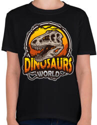 printfashion Dínó világ - Gyerek póló - Fekete (5076138)