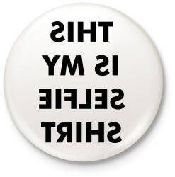 printfashion Selfie Tshirt - Kitűző, hűtőmágnes - Fehér (3078522)