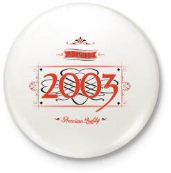 printfashion since-2003-red-black - Kitűző, hűtőmágnes - Fehér (3076576)