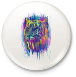 printfashion Tigris - Kitűző, hűtőmágnes - Fehér (3074038)