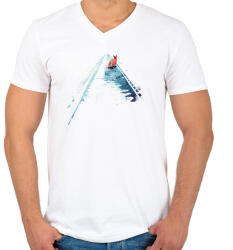 printfashion From nowhere to nowhere - Férfi V-nyakú póló - Fehér (222300)