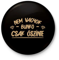 printfashion Nem vagyok bunkó - Kitűző, hűtőmágnes - Fekete (7518999)