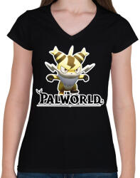 printfashion Sparkit - palworld - Női V-nyakú póló - Fekete (15739708)