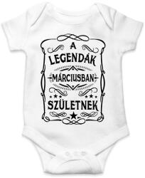 printfashion A legendák márciusban születnek - Baba Body - Fehér (7412715)