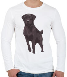printfashion Labrador - Férfi hosszú ujjú póló - Fehér (12071188)