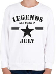 printfashion Legends are born in july - Gyerek pulóver - Fehér (5172167)