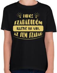 printfashion Nincs szabadidőm - Gyerek póló - Fekete (7443836)
