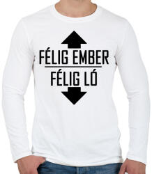 printfashion Félig ember, félig ló - Férfi hosszú ujjú póló - Fehér (939285)