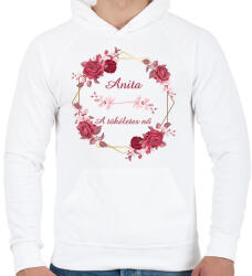 printfashion Anita - Férfi kapucnis pulóver - Fehér (2840733)