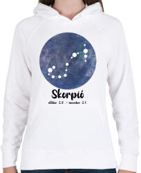 printfashion Skorpió - Női kapucnis pulóver - Fehér (7475942)