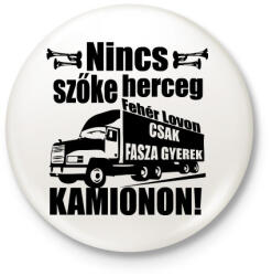 printfashion kamionos fekete - Kitűző, hűtőmágnes - Fehér (3077624)