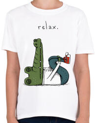 printfashion Relax - Gyerek póló - Fehér (2018570)