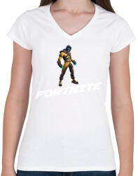printfashion Fortnite 01 - Női V-nyakú póló - Fehér (12595873)