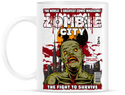 printfashion Zombi város - Bögre - Fehér (788577)