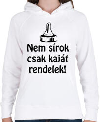 printfashion Nem sírok csak kaját rendelek - Női kapucnis pulóver - Fehér (1714596)