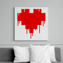 printfashion Pixel love - Vászonkép - Fehér (6624553)
