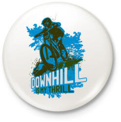 printfashion Downhill kék - Kitűző, hűtőmágnes - Fehér (4103172)