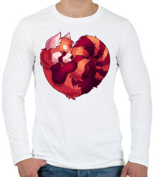 printfashion Vörös panda szív - Férfi hosszú ujjú póló - Fehér (16017208)