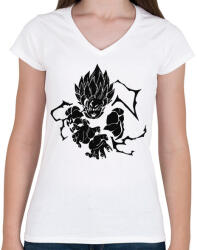 printfashion dragon ball - Női V-nyakú póló - Fehér (4623637)