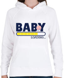 printfashion Baba érkezik - Női kapucnis pulóver - Fehér (6278346)