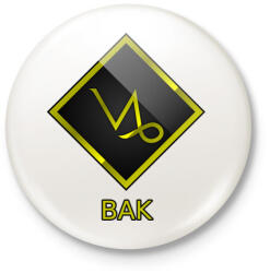 printfashion Bak - Kitűző, hűtőmágnes - Fehér (5349899)