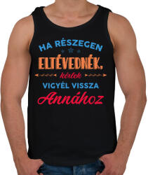 printfashion Eltévedni - Vigyél hozzá - Férfi atléta - Fekete (13492709)