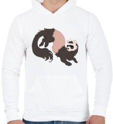 printfashion vadászgörény - Férfi kapucnis pulóver - Fehér (12699432)