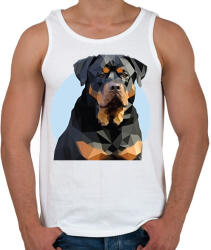 printfashion Rottweiler - Férfi atléta - Fehér (14270446)