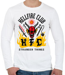 printfashion Hellfire Club - Band design - Férfi hosszú ujjú póló - Fehér (7482383)
