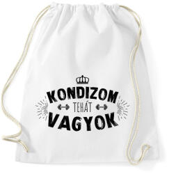 printfashion Kondizom, tehát vagyok - Sportzsák, Tornazsák - Fehér (8952051)