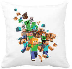 printfashion Minecraft - Párnahuzat, Díszpárnahuzat - Fehér (14507394)
