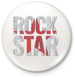 printfashion ROCK star - Kitűző, hűtőmágnes - Fehér (11381832)