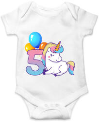 printfashion 5 éves Unikornis hercegnőknek! - Baba Body - Fehér (2875121)