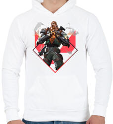 printfashion Valorant Breach - Férfi kapucnis pulóver - Fehér (2591941)