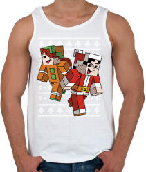 printfashion Minecraft Karácsony - Férfi atléta - Fehér (11277167)