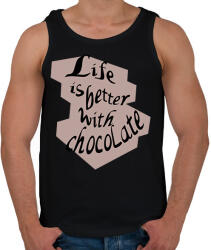 printfashion life is better with chocolate - Férfi atléta - Fekete (5724489)