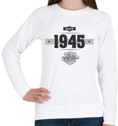 printfashion born-in-1945-(dark&lightgrey) - Női pulóver - Fehér (467940)