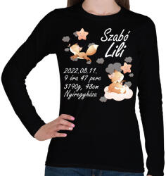 printfashion Rókás emlékörző - Női hosszú ujjú póló - Fekete (10730030)