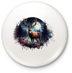 printfashion Szarvas - erdei naplemente - ajándék vadászoknak - Kitűző, hűtőmágnes - Fehér (15385159)