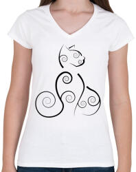 printfashion Cicmic, oriental - Női V-nyakú póló - Fehér (423600)