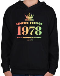 printfashion 1978 - Gyerek kapucnis pulóver - Fekete (4464529)