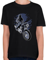 printfashion éjszakai motoros - Gyerek póló - Fekete (809094)
