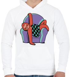 printfashion Álmos lajhár - Férfi kapucnis pulóver - Fehér (11963480)