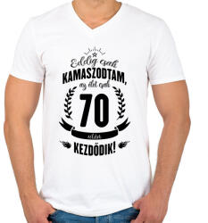printfashion kamasz-70-black - Férfi V-nyakú póló - Fehér (616398)