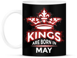 printfashion Kings are born in May - Bögre - Fekete (1475958)