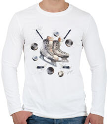 printfashion Jéghoki - Férfi hosszú ujjú póló - Fehér (14273540)